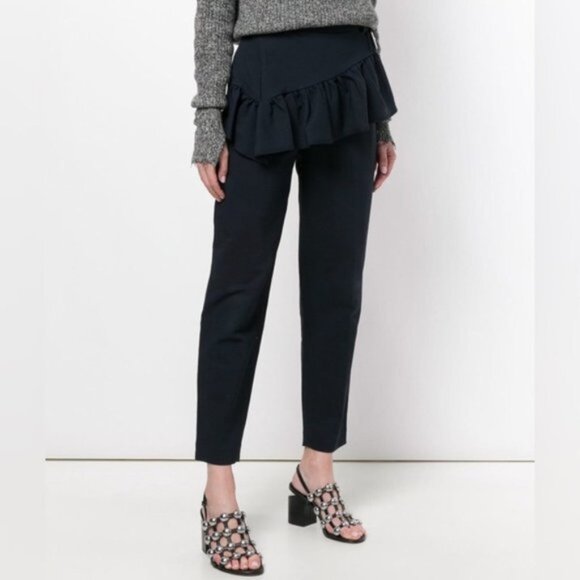 New 3.1 Phillip Lim apron ruffle skirt tapered straight leg crop ankle trouser